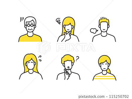 消極的人圖標集 115250702