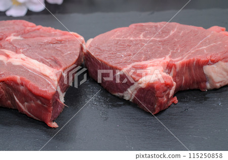 Beef loin before cooking Beef loin before cooking 115250858