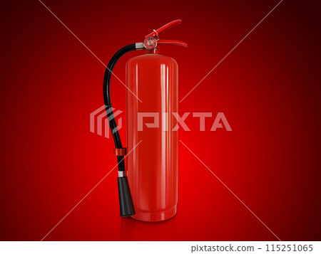 fire extinguisher on red background fire extinguisher on red background 115251065