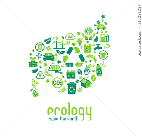 Eco motif vector illustration (eco, recycling, SDGs) 115251257