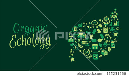 生態主題水平向量橫幅插圖（生態、回收、永續發展目標） 115251266