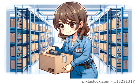 Workers working in a warehouse 115251317