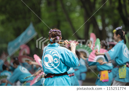 Sendai Aoba Festival, Sparrow dance, large flow of music, festival flute Sendai Aoba Festival, Sparrow dance, large flow of music, festival flute 115251774