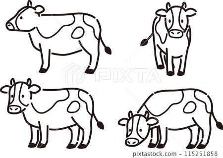 簡單可愛的牛插畫集 簡單可愛的牛插畫集 115251858