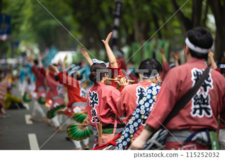 Sendai Aoba Festival, Sparrow dance, large flow of music, festival flute Sendai Aoba Festival, Sparrow dance, large flow of music, festival flute 115252032