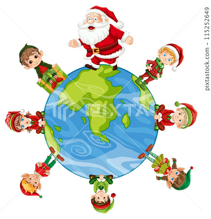 Santa and Elves Around the World 115252649