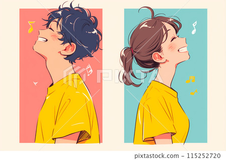 青年男女插畫“AI生成圖像” 青年男女插畫“AI生成圖像” 115252720