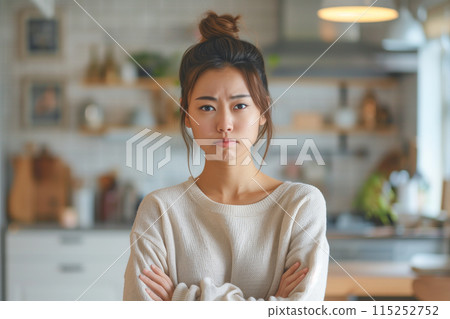 Angry woman in kitchen "AI generated image" Angry woman in kitchen "AI generated image" 115252752