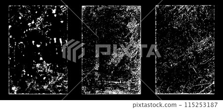 Black and white grunge. Distress overlay texture. Abstract surface dust and rough dirty wall background concept. Distress illustration simply place over object to create grunge effect. Vector EPS10. Black and white grunge. Distress overlay texture. Abstract surface dust and rough dirty wall background concept. Distress illustration simply place over object to create grunge effect. Vector EPS10. 115253187