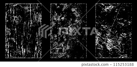 Black and white grunge. Distress overlay texture. Abstract surface dust and rough dirty wall background concept. Distress illustration simply place over object to create grunge effect. Vector EPS10. Black and white grunge. Distress overlay texture. Abstract surface dust and rough dirty wall background concept. Distress illustration simply place over object to create grunge effect. Vector EPS10. 115253188