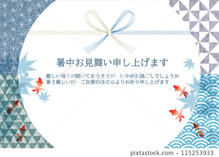 Goldfish, Noshi, Summer greetings, Background Goldfish, Noshi, Summer greetings, Background 115253933