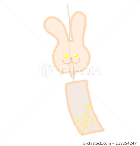 Rabbit-shaped wind chime illustration Rabbit-shaped wind chime illustration 115254247