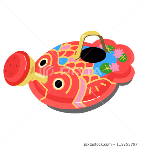 Illustration of a tin goldfish watering can 115255797