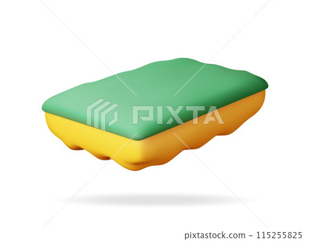 3D sponge for washing dishes isolated on white 3D sponge for washing dishes isolated on white 115255825