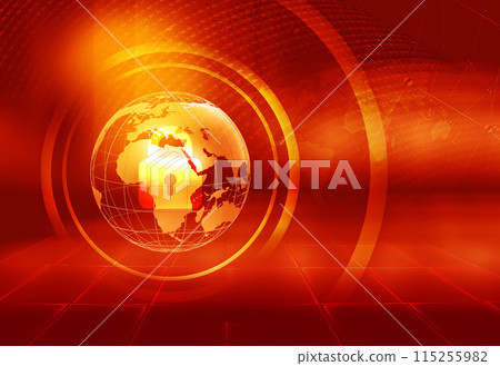 Graphical earth globe with padlock sign concept series Graphical earth globe with padlock sign concept series 115255982