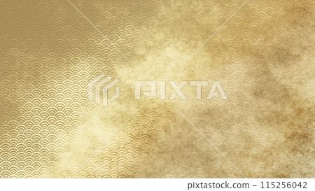 Golden Japanese pattern background 115256042