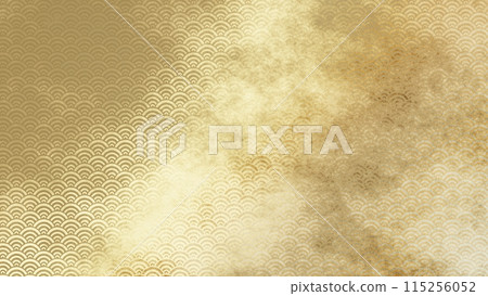 Golden Japanese pattern background 115256052