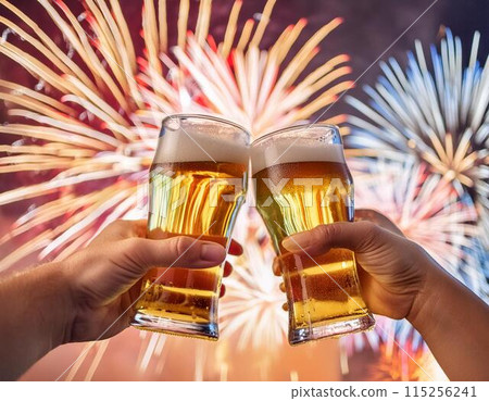 Beer and fireworks 115256241