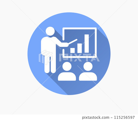 Workshop flat icon with long shadow for graphic and web design. 115256597