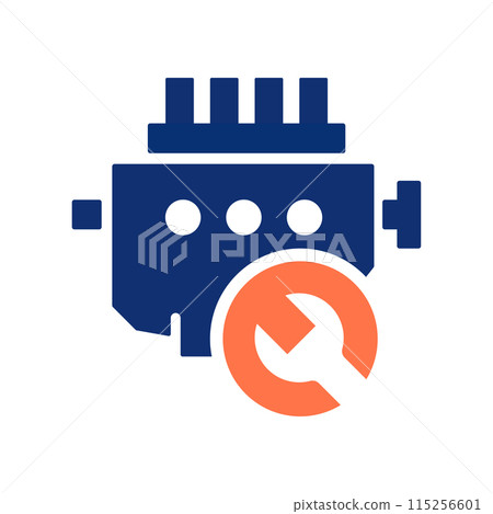 High pressure pump repair icon on white background. Vector illustration. High pressure pump repair icon on white background. Vector illustration. 115256601