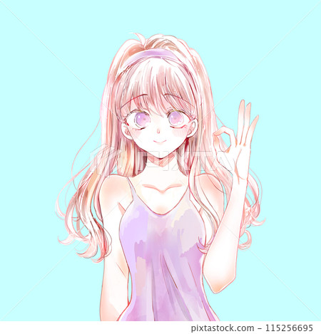 Woman making OK sign Beauty Camisole 115256695