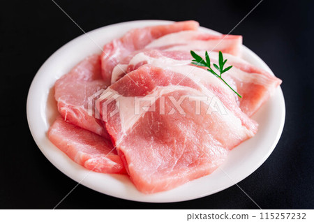 Pork shoulder loin meat 115257232