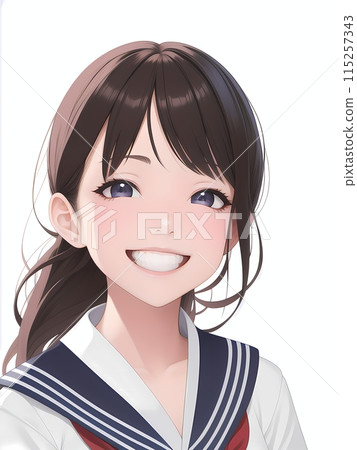 AI生成的微笑女學生 115257343