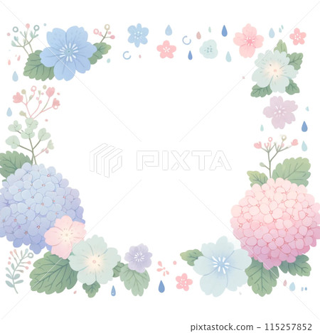 繡球花的可愛框架 115257852