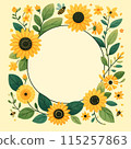 Cute sunflower frame 115257863