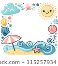 Cute summer illustration frame 115257934