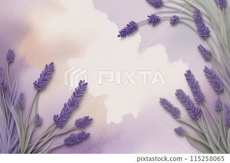 Cute lavender background with copy space in watercolor style. 115258065
