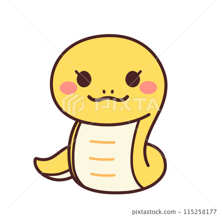 Cute snake character girl illustration material Cute snake character girl illustration material 115258177