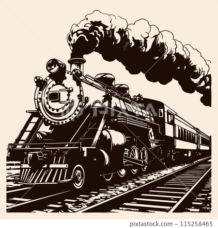 Old steam locomotive. 115258465