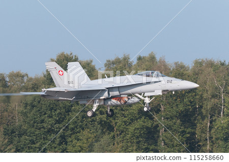 Swiss Air Force F/A-18C Hornet landing Swiss Air Force F/A-18C Hornet landing 115258660