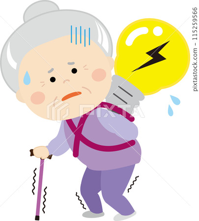 圖 2 一位拄著拐杖提著燈泡的老婦人 圖 2 一位拄著拐杖提著燈泡的老婦人 115259566