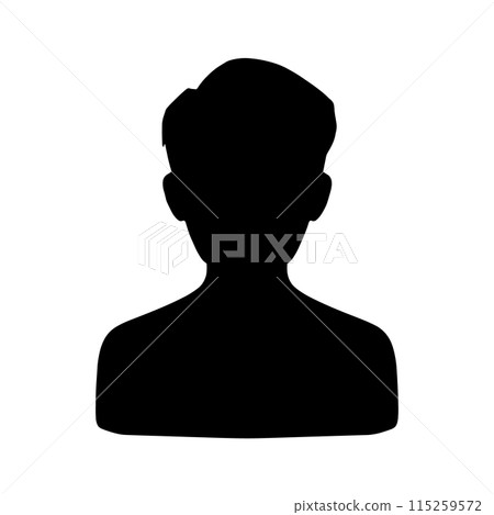 Two-block hair male silhouette icon (black) 115259572