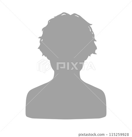 捲髮男性剪影圖標 115259928