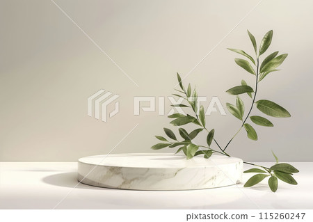 leaves, 3d, pedestal 115260247