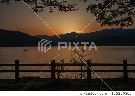 Lake Chuzenji at sunset Lake Chuzenji at sunset 115260865