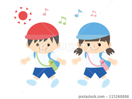 可愛的遊覽插畫（彩色帽子版） 115260898