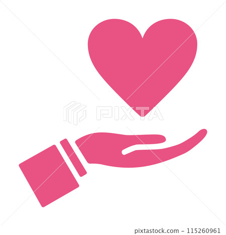 Male hand holding a heart, hand and heart image icon, vector material Male hand holding a heart, hand and heart image icon, vector material 115260961
