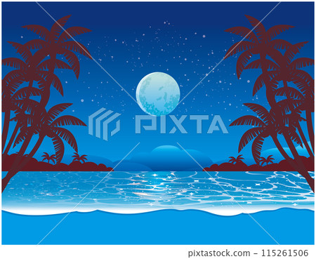 熱帶海灘之夜 115261506