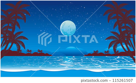 熱帶海灘之夜 115261507