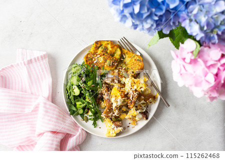 Healthy breakfast with seasonal products 115262468