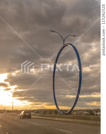 Calgary, Alberta, Canada. May 10, 2024. The Travelling Light a Public Artwork made by the Artist inges idee 115262528