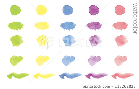 Watercolor lines, headings, and decorations set 2 115262825