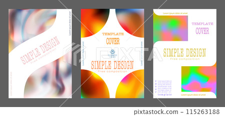 A set of backgrounds with a colorful gradient. Layout for the cover, brochure, catalog and creative design idea A set of backgrounds with a colorful gradient. Layout for the cover, brochure, catalog and creative design idea 115263188