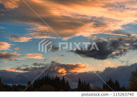 Colorful sunset sky with clouds 115263740