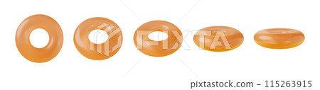 Set of orange swim ring on isolated background. 115263915