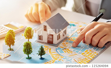 Building a house; thinking about buying and selling real estate; concerned about the environment and price; real estate image 115264094
